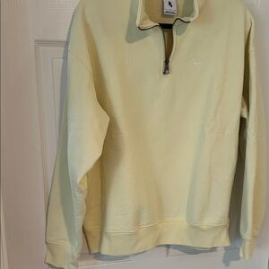 Nike Men's Light Yellow Zip-Up Sweater